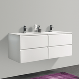 KOLO 0818 Wall Hung 52-inch Bathroom Vanity in Matte White Finish