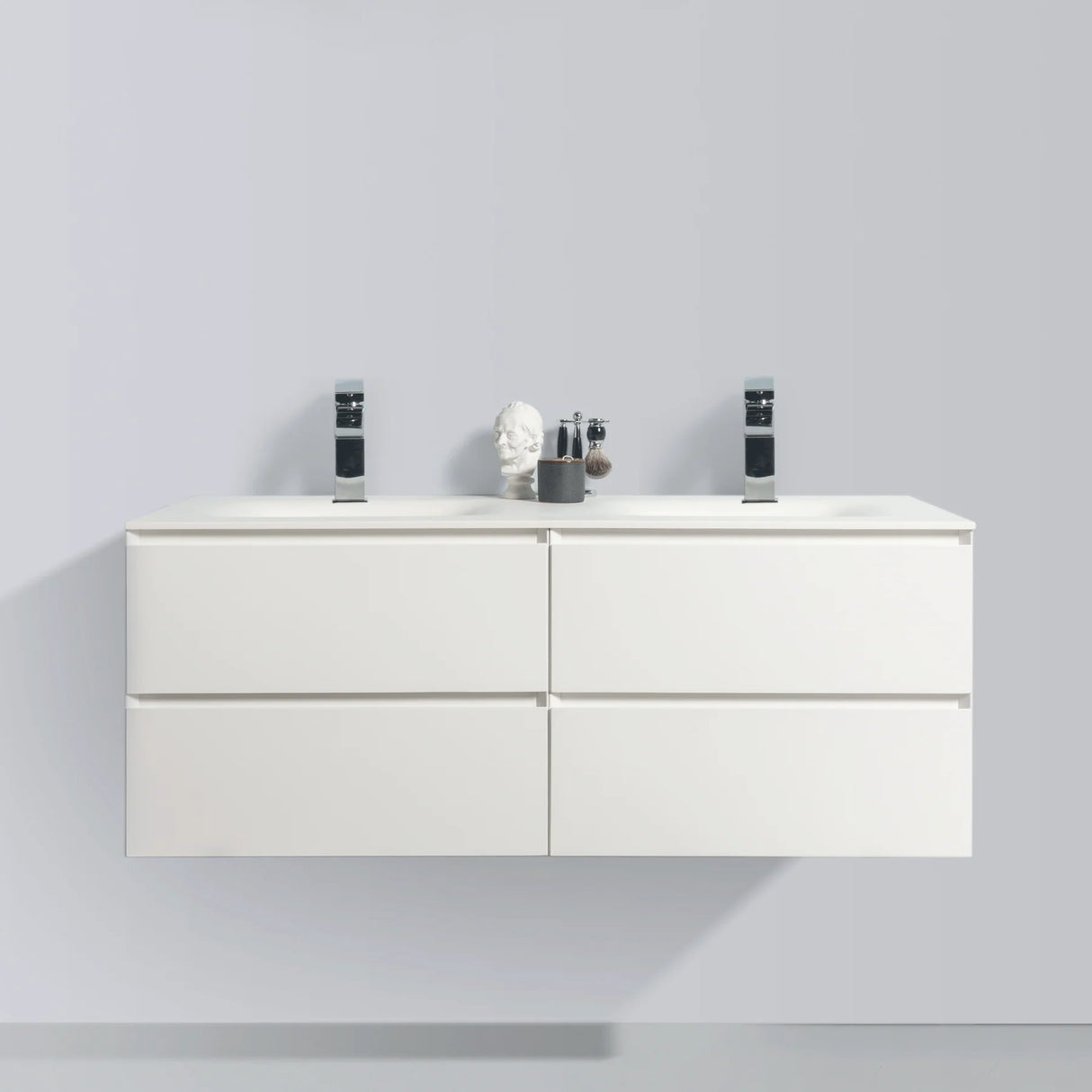 KOLO 0818 Wall Hung 52-inch Bathroom Vanity in Matte White Finish