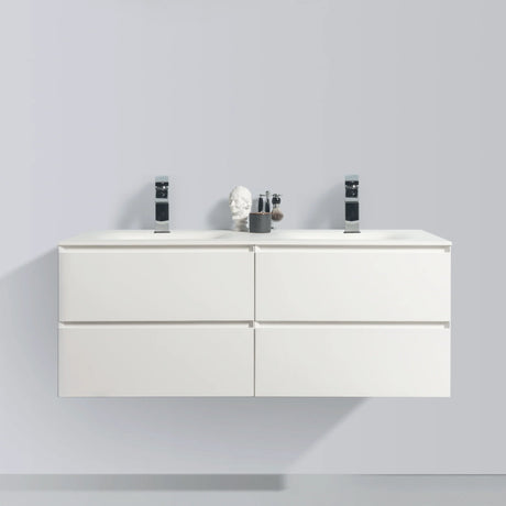 KOLO 0818 Wall Hung 52-inch Bathroom Vanity in Matte White Finish