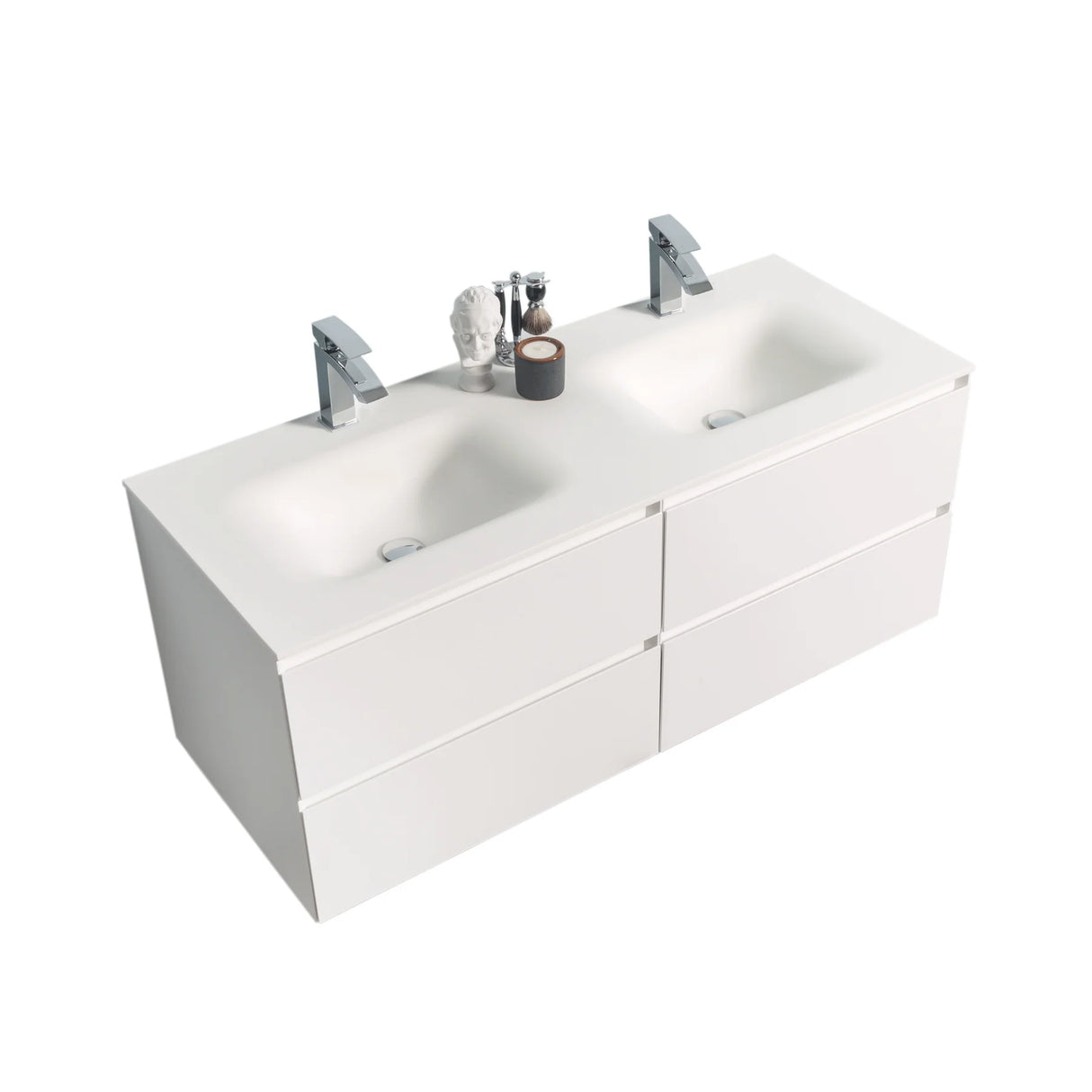 KOLO 0818 Wall Hung 52-inch Bathroom Vanity in Matte White Finish