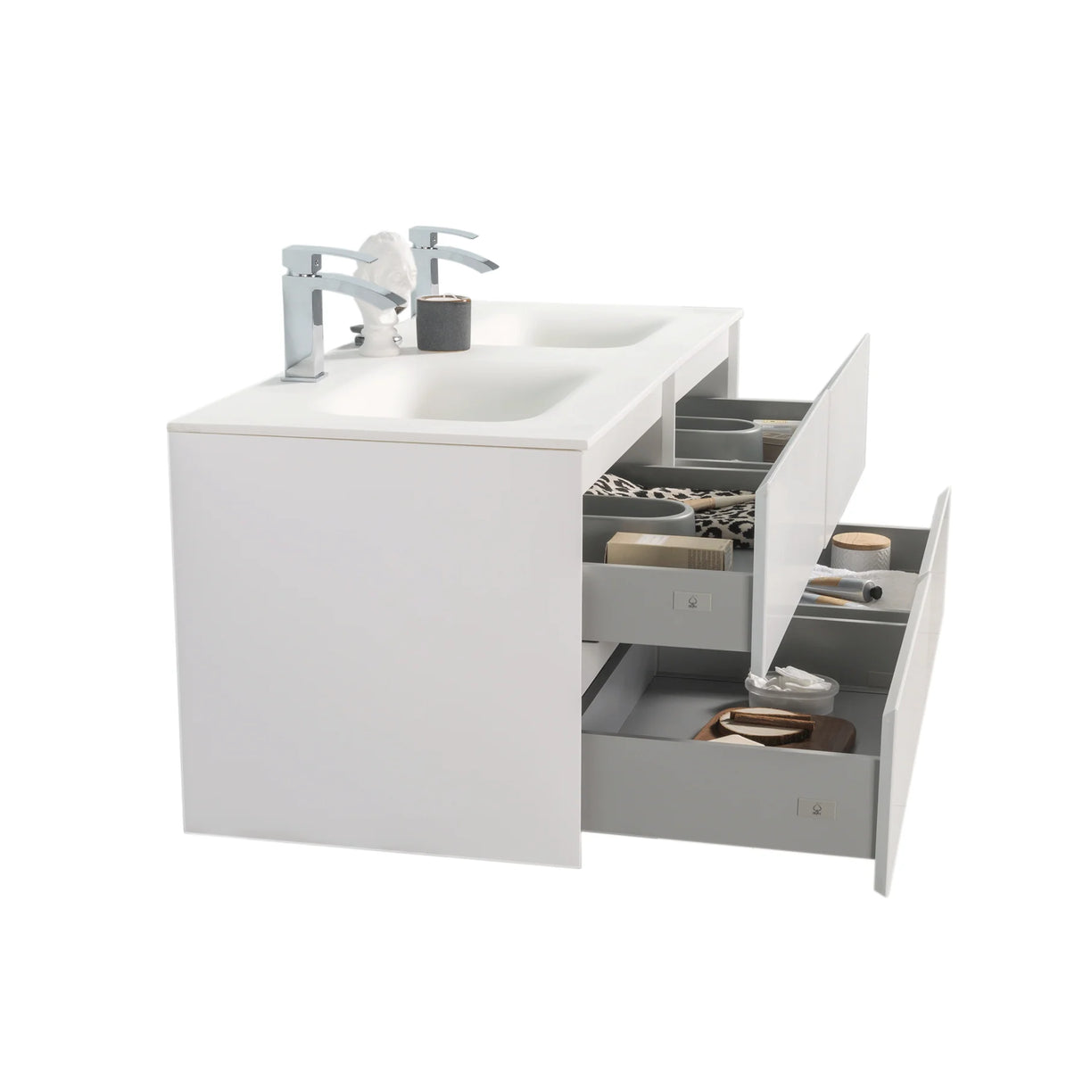 KOLO 0818 Wall Hung 52-inch Bathroom Vanity in Matte White Finish