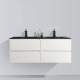 KOLO 0819 Wall Hung 52-inch Bathroom Vanity in Matte White Finish