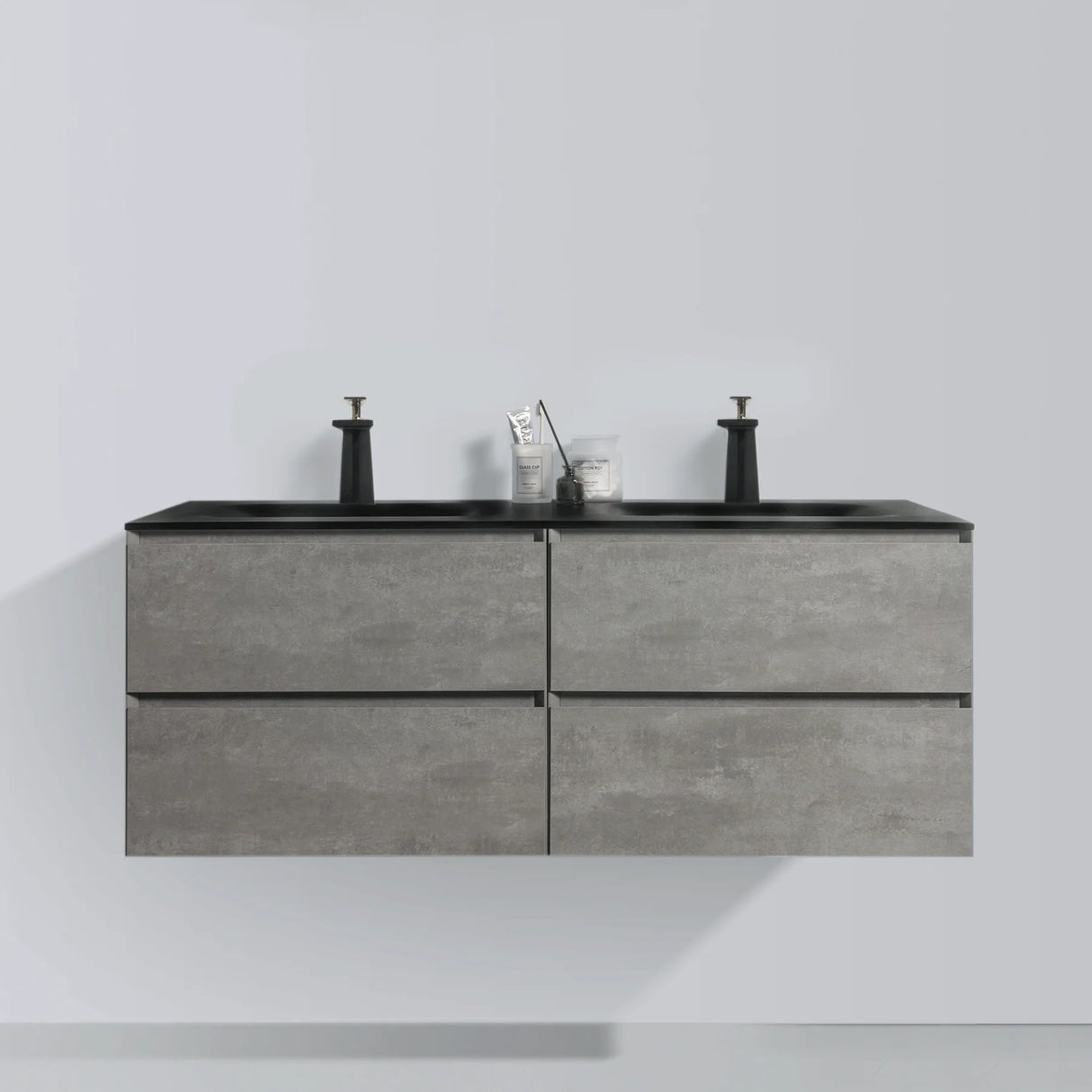 KOLO 0821 Wall Hung 52-inch Bathroom Vanity in Stone Gray Finish