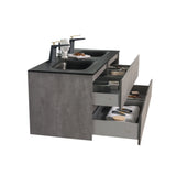 KOLO 0821 Wall Hung 52-inch Bathroom Vanity in Stone Gray Finish