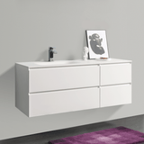 KOLO 0824 Wall Hung 52-inch Bathroom Vanity in Matte White Finish