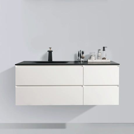 KOLO 0825 Wall Hung 52-inch Bathroom Vanity in Matte White Finish