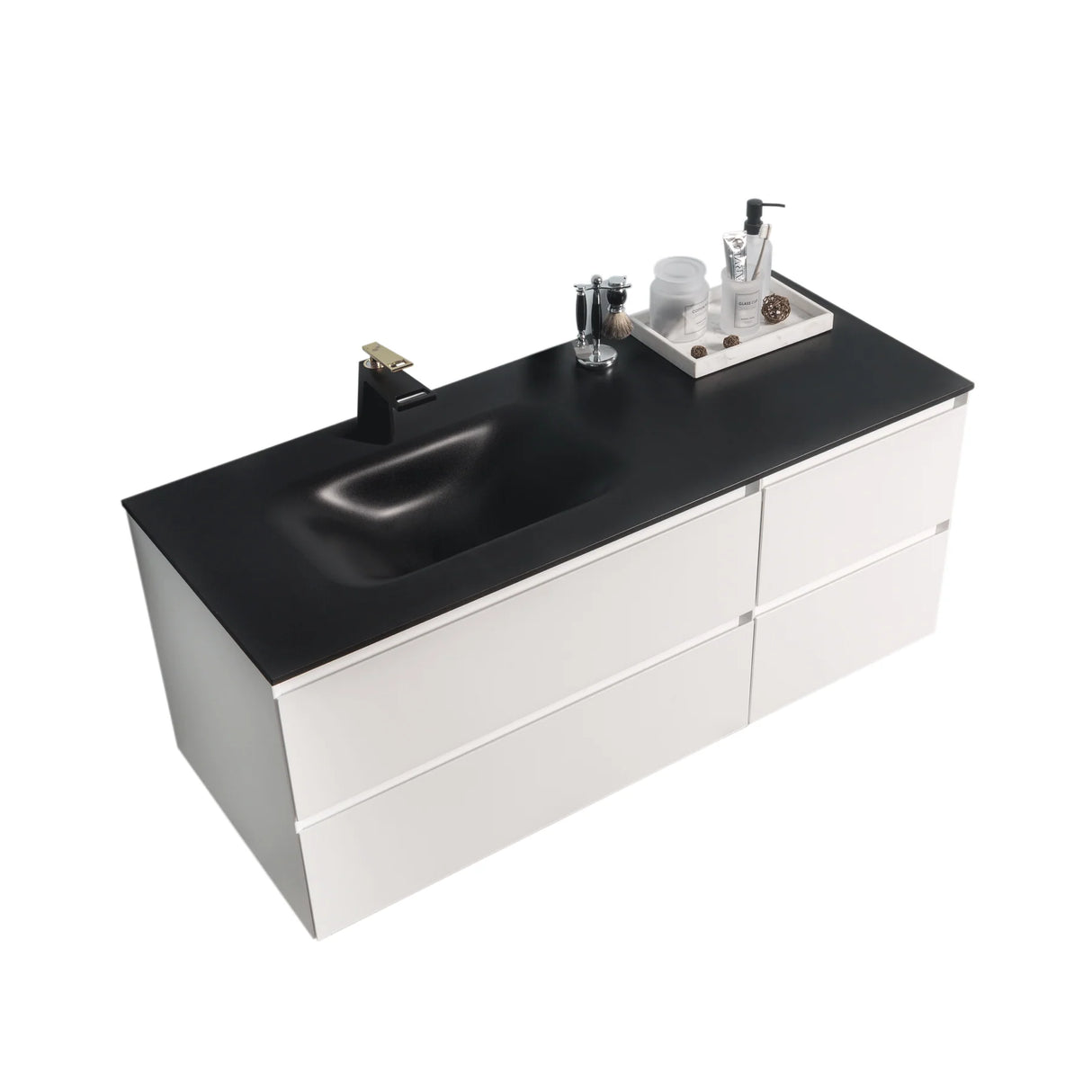 KOLO 0825 Wall Hung 52-inch Bathroom Vanity in Matte White Finish