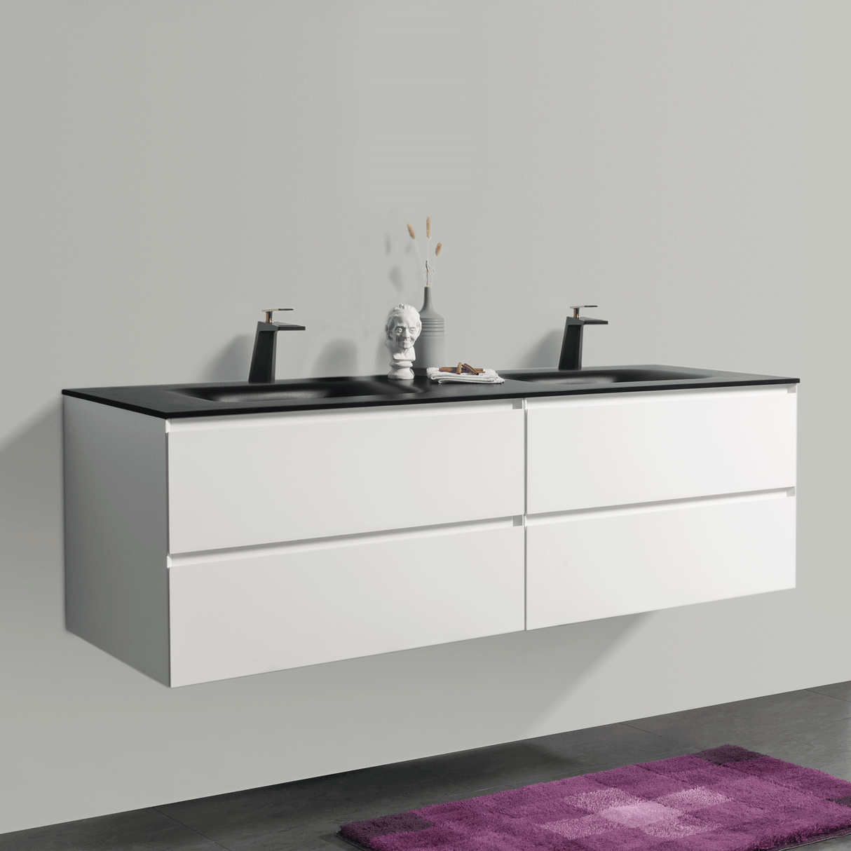 KOLO 0831 Wall Hung 68-inch Bathroom Vanity in Matte White Finish