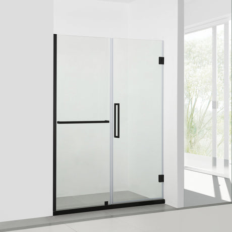 KOLO Frameless Glass Shower Enclosure with Fixed Panel and Swinging French Door (46", 48", 58", 60")