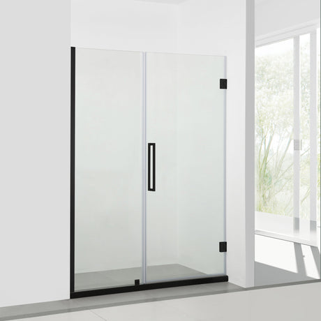 KOLO Frameless Glass Shower Enclosure with Fixed Panel and Swinging French Door (46", 48", 58", 60")