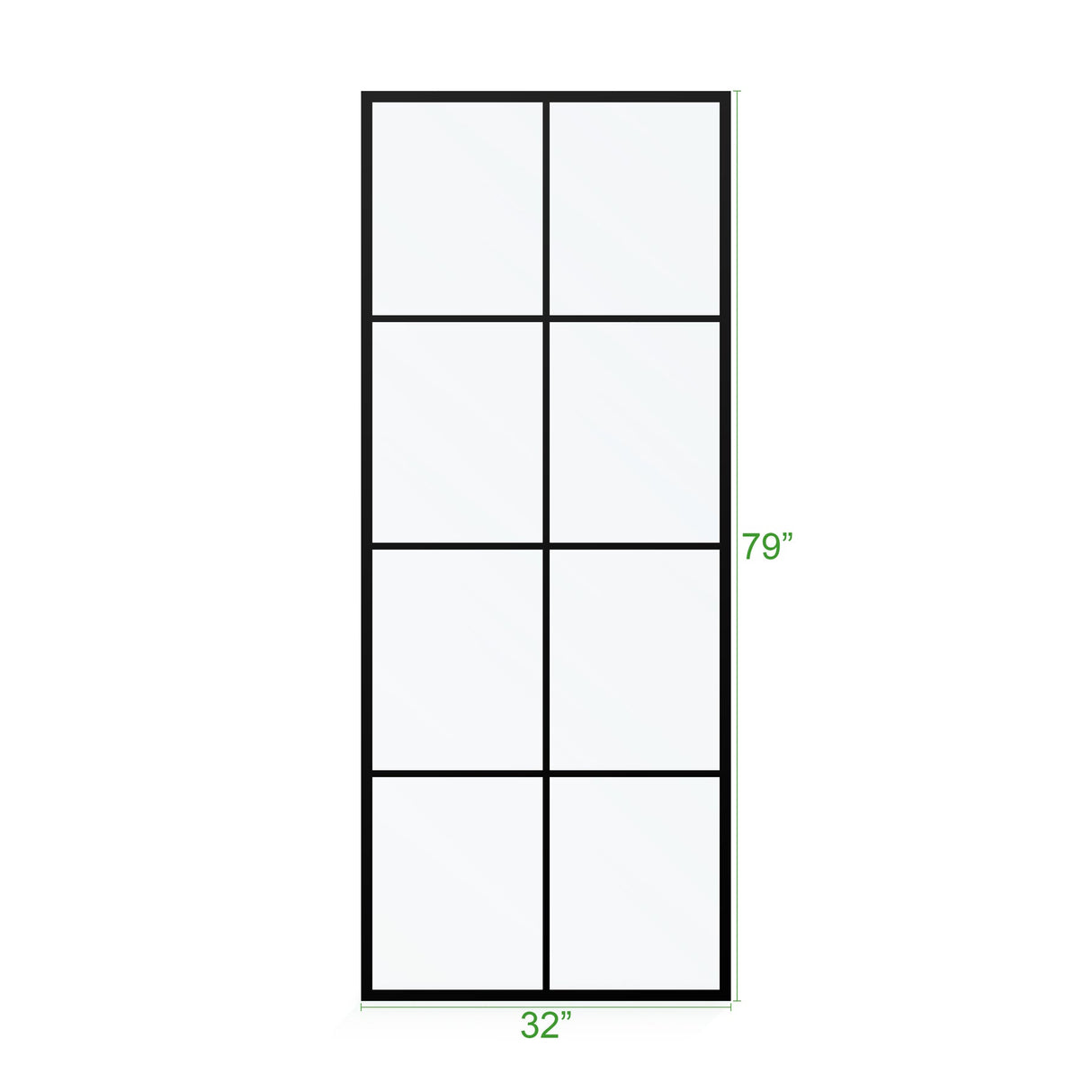 KOLO Frameless Ultra Clear Single Shower Glass Panel with Silk Printed Window-Pane (32", 38", 44", 60")