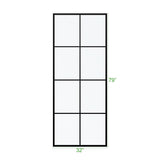 KOLO Frameless Ultra Clear Single Shower Glass Panel with Silk Printed Window-Pane (32", 38", 44", 60")