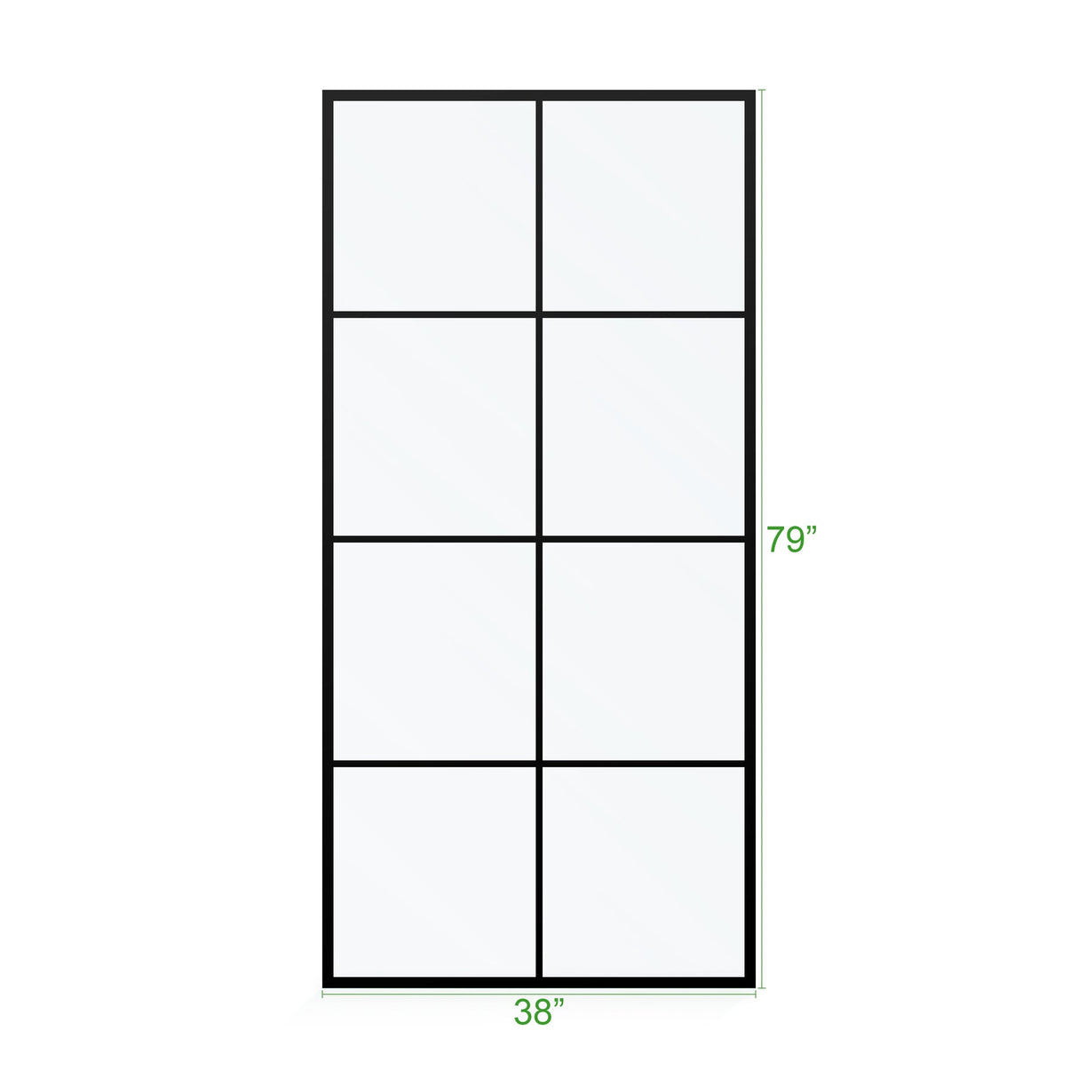 KOLO Frameless Ultra Clear Single Shower Glass Panel with Silk Printed Window-Pane (32", 38", 44", 60")