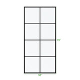 KOLO Frameless Ultra Clear Single Shower Glass Panel with Silk Printed Window-Pane (32", 38", 44", 60")