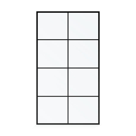 KOLO Frameless Ultra Clear Single Shower Glass Panel with Silk Printed Window-Pane (32", 38", 44", 60")