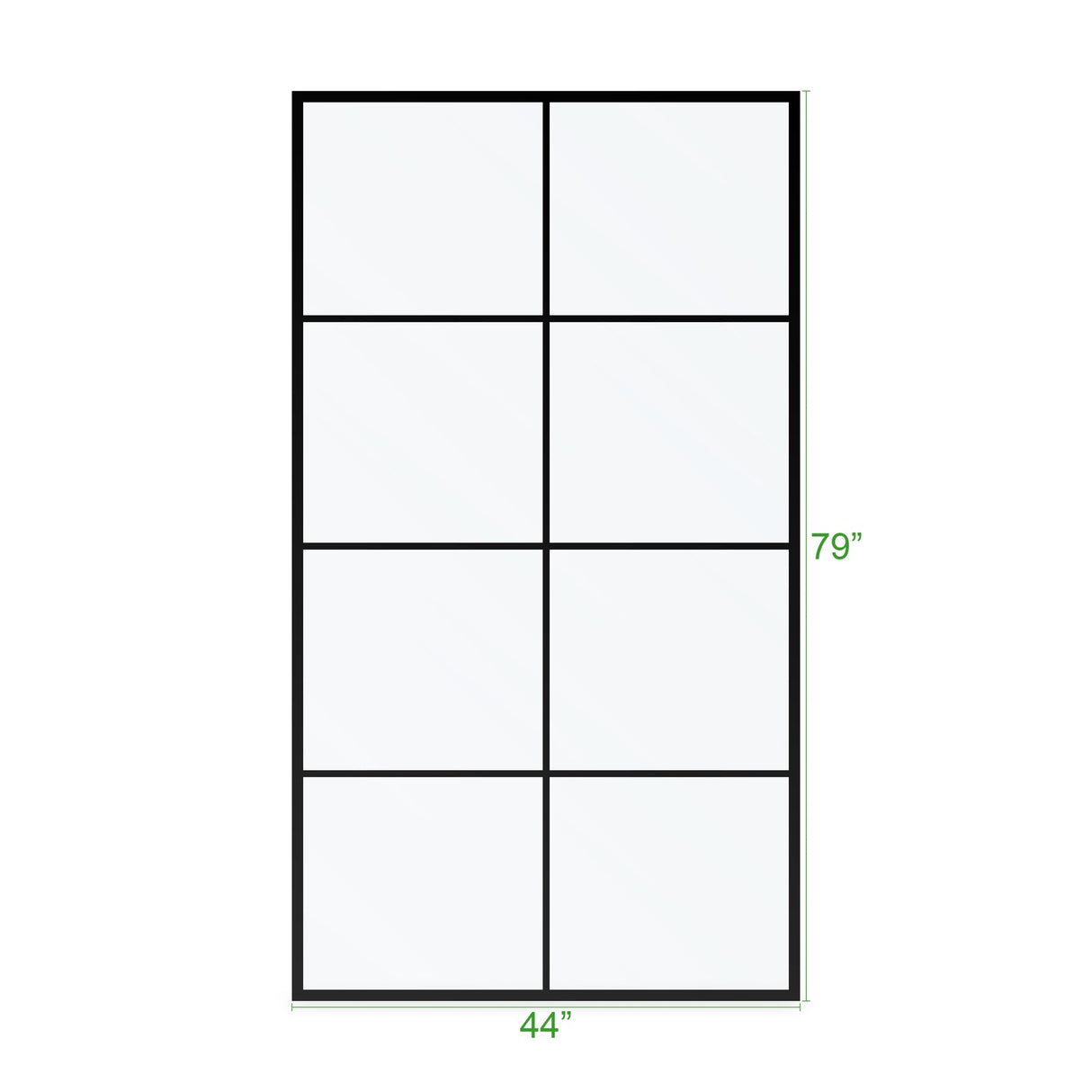 KOLO Frameless Ultra Clear Single Shower Glass Panel with Silk Printed Window-Pane (32", 38", 44", 60")