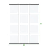 KOLO Frameless Ultra Clear Single Shower Glass Panel with Silk Printed Window-Pane (32", 38", 44", 60")