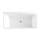 KOLO 1620 Acrylic Freestanding Wall Touch Soaking Bathtub (63")