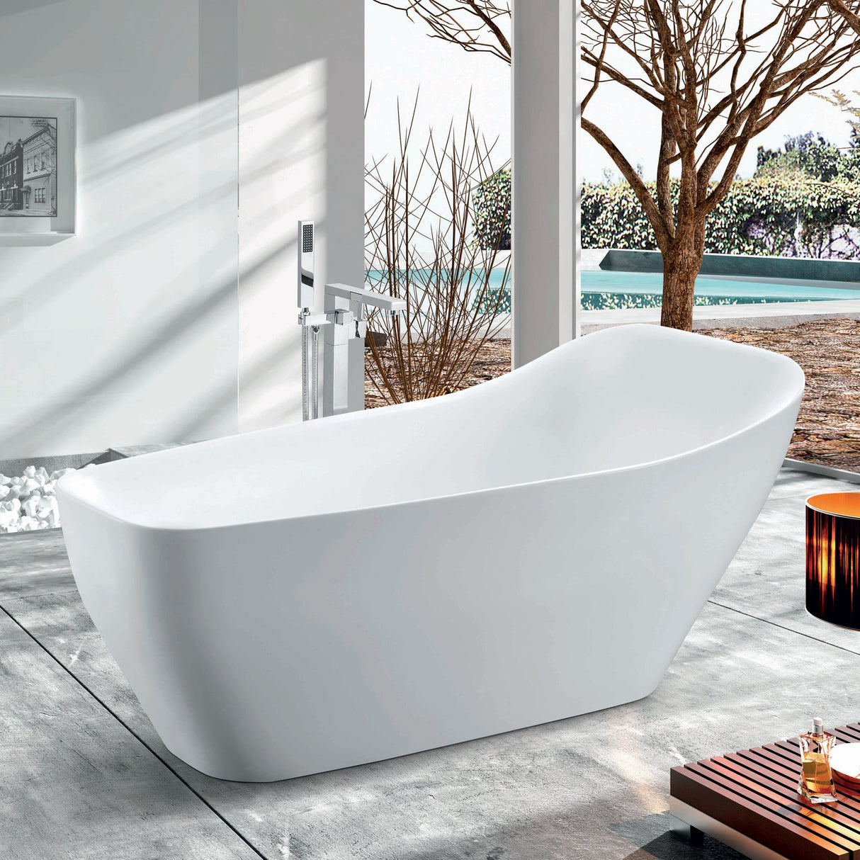 KOLO 1624 Acrylic Freestanding Soaking Bathtub (67")