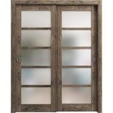 Quadro 4002 Cognac Oak with Frosted Glass