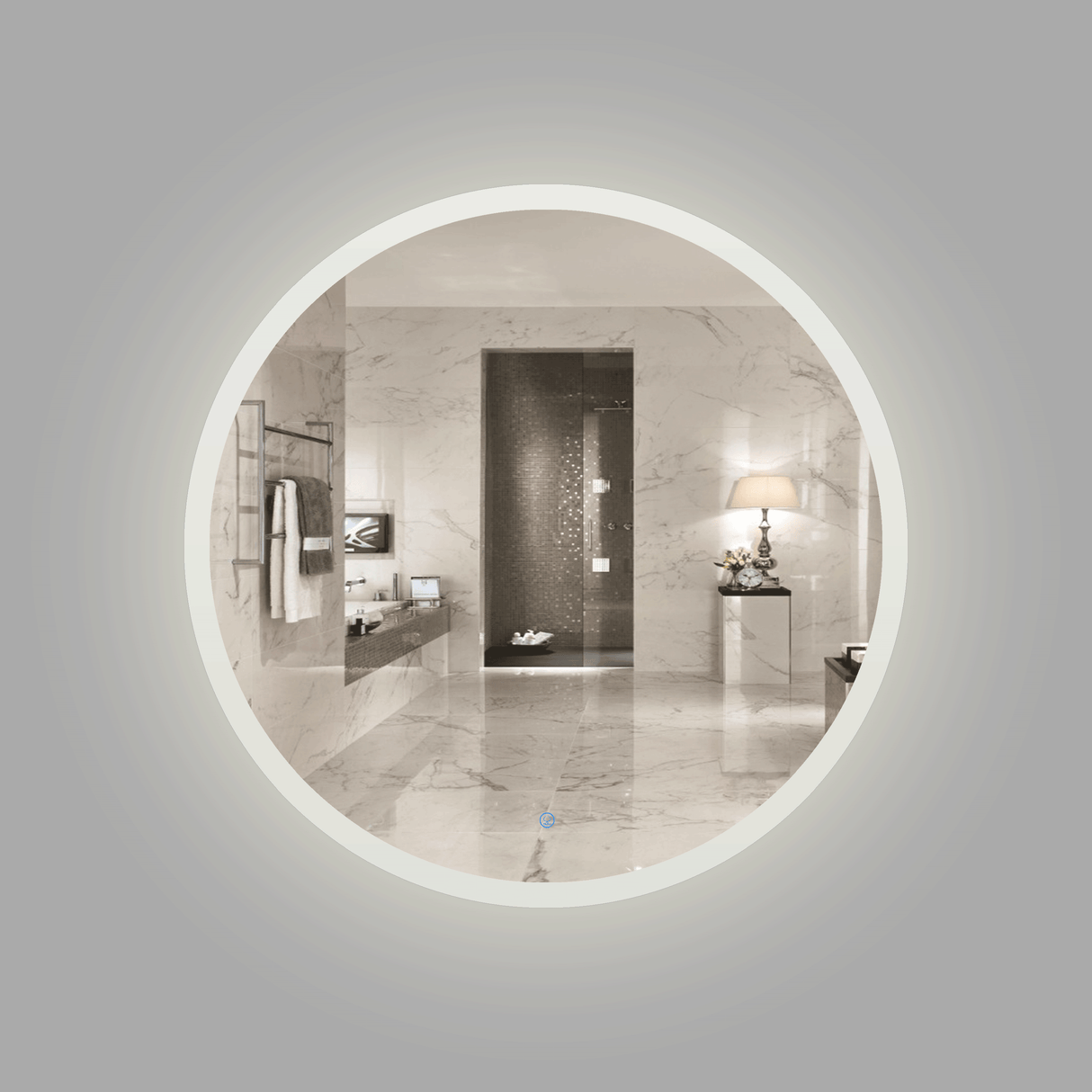 KOLO 8042 Round 36-inch LED Bathroom Mirror with Frosted Edge & Anti-Fogging