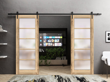 Quadro 4002 Oak with Frosted Glass