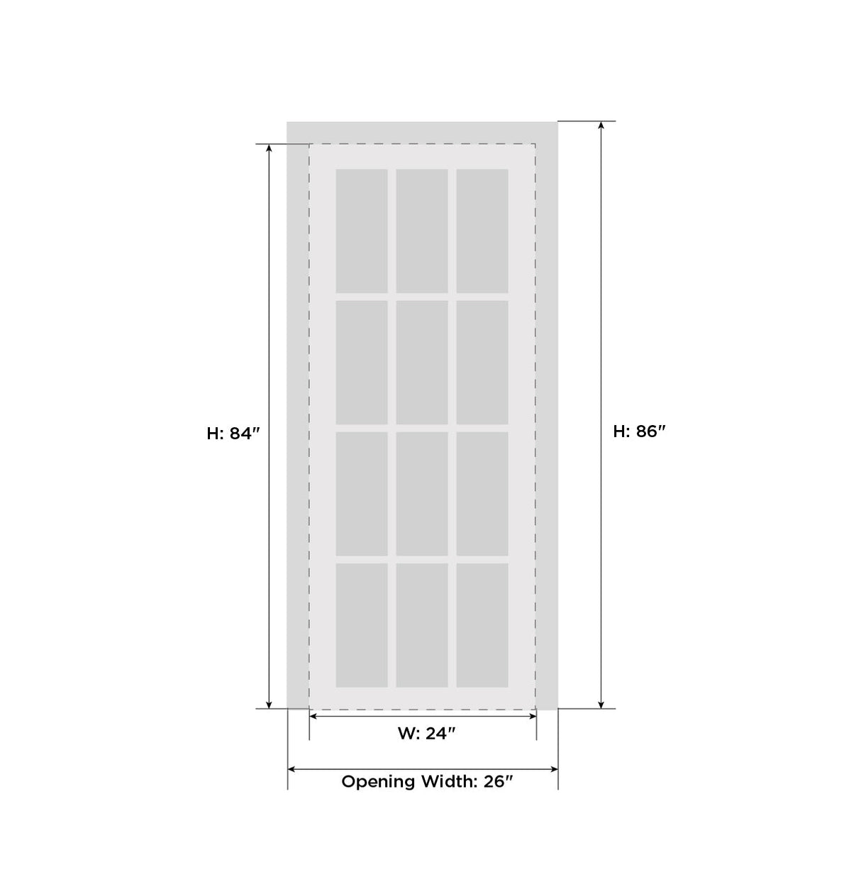 Quadro 4117 White Silk with Frosted Opaque Glass