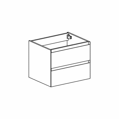 KOLO 8031 Graphite Wood Double Drawer Cabinet / 26"