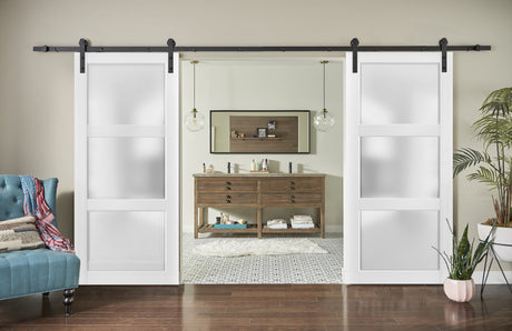 Lucia 2552 White SIlk with Frosted Glass