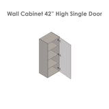 15" x 42" Wall Cabinet-Single Door-Grey