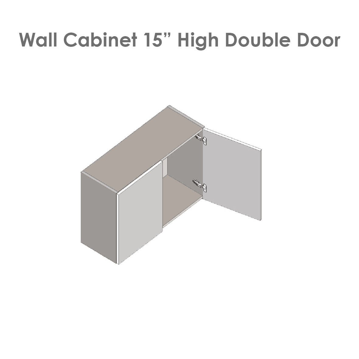 30" x 15" Wall Cabinet-Double Door-with Natural Teak door