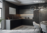 Kitchen Culinary Haven Collection Black & Gray Color Base Size 9Ft Wide