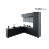 Kitchen Culinary Haven Collection Black & Gray Color Base Size 9Ft Wide