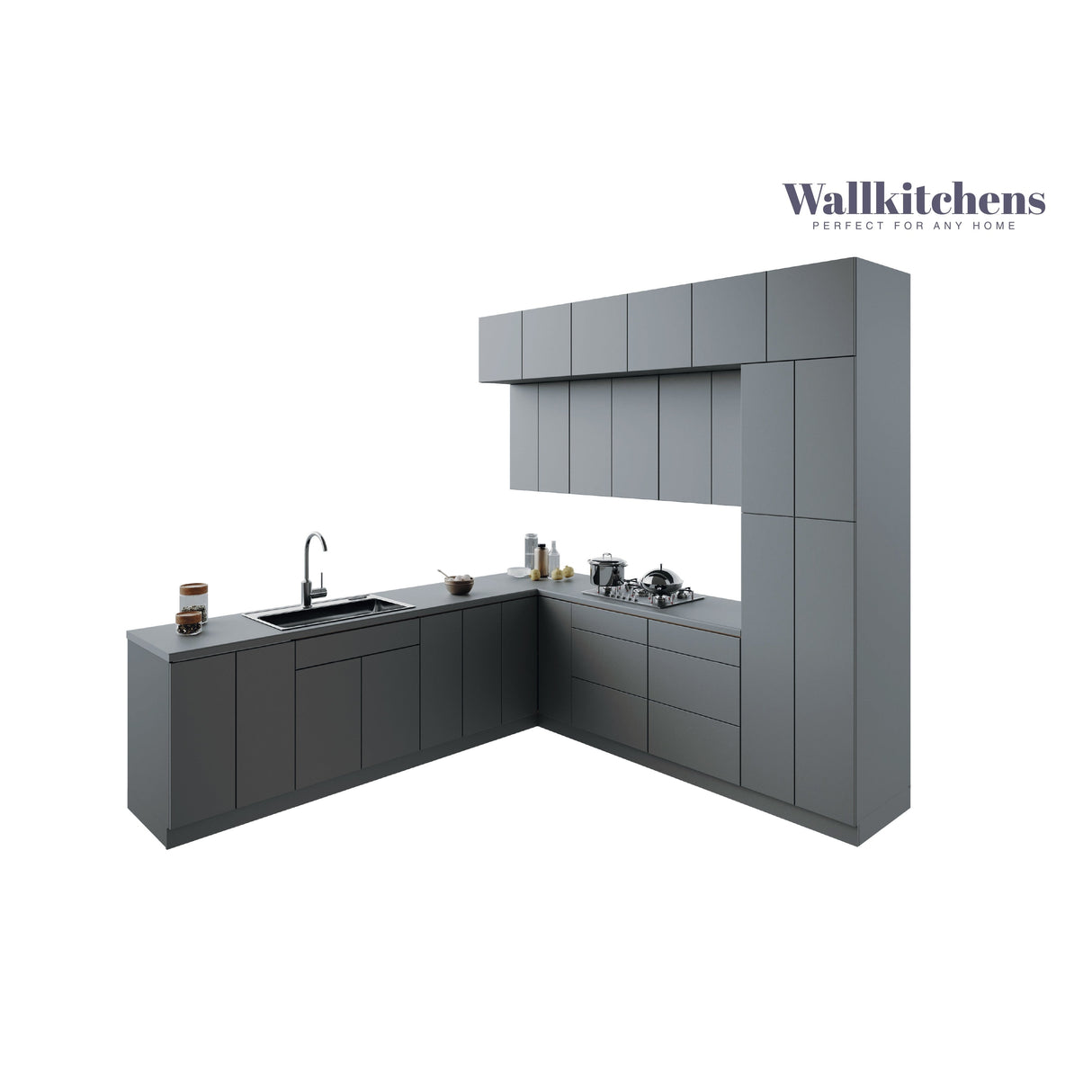 Kitchen Culinary Haven Collection Gray Color Base Size 9Ft Wide