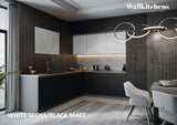 Kitchen Culinary Haven Collection Black & White Gloss Color Base Size 9Ft Wide