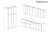 Kitchen Oasis Collection White Matte Color Base Size 10Ft Wide