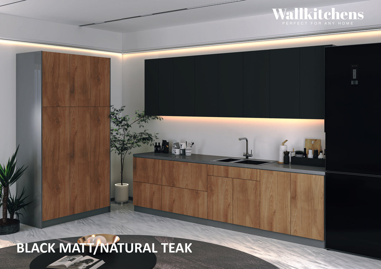 Kitchen Oasis Collection Natural Teak & Black Color Base Size 10Ft Wide
