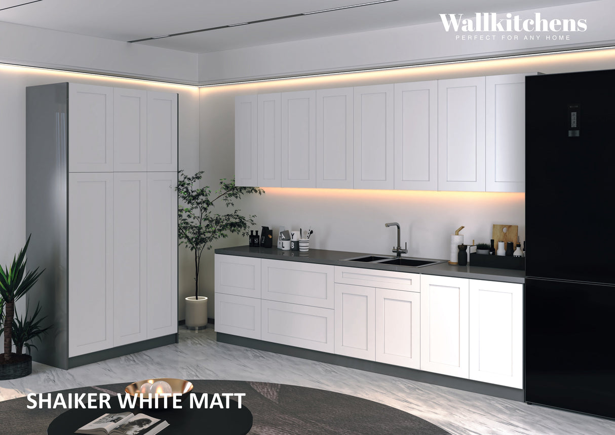 Kitchen Oasis Collection White Matte Color Base Size 10Ft Wide