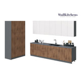 Kitchen Oasis Collection Natural Teak & White Gloss Color Base Size 10Ft Wide