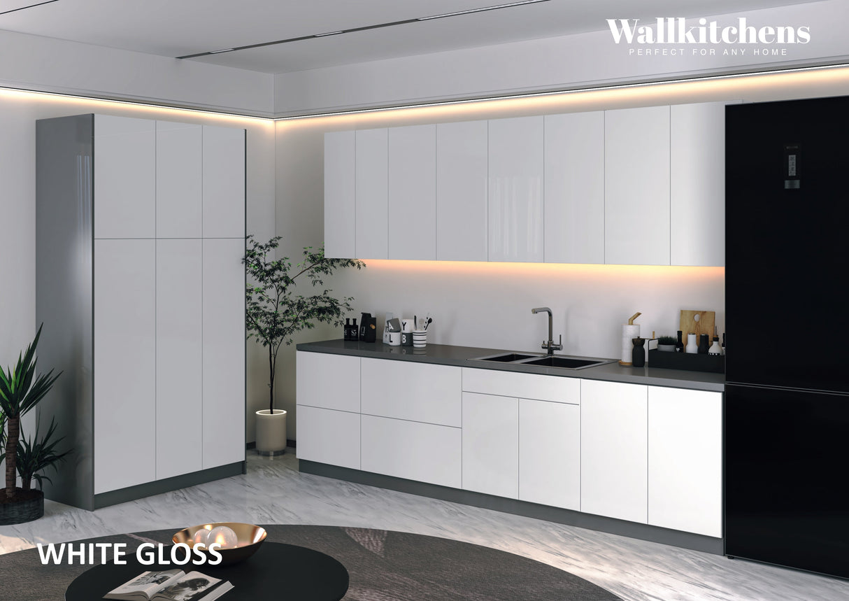Kitchen Oasis Collection White Gloss Color Base Size 10Ft Wide