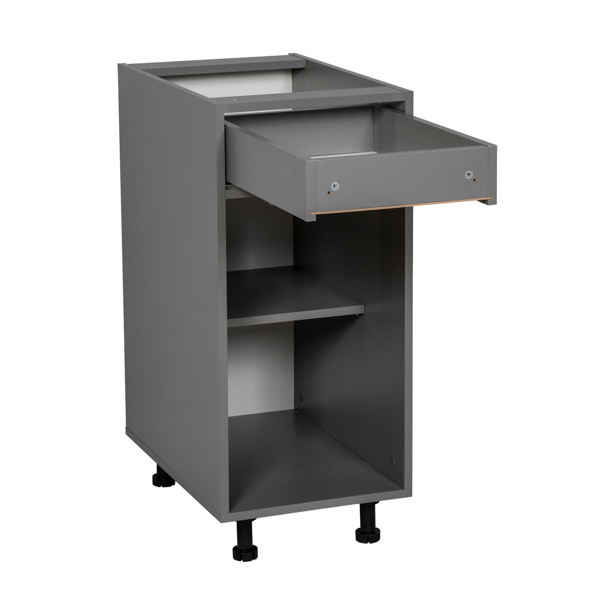 21" Base Cabinet Single Door Single Drawer Grey