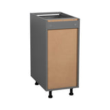 21" Base Cabinet Single Door Single Drawer with Grey Gloss door