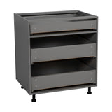 15" Base Cabinet-Double Door-Three Drawer-Grey