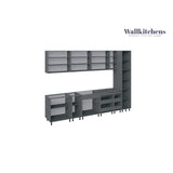 Kitchen Metropolitan Collection Gray & White Gloss Color Base Size 11Ft Wide