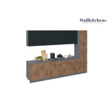 Kitchen Metropolitan Collection Natural Teak & Black Color Base Size 11Ft Wide