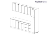 Kitchen Metropolitan Collection Gray & White Gloss Color Base Size 11Ft Wide