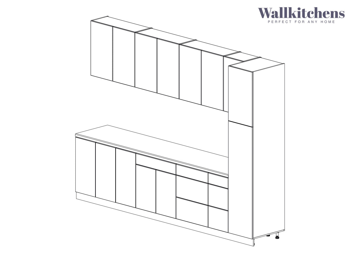 Kitchen Metropolitan Collection White Matte Color Base Size 11Ft Wide