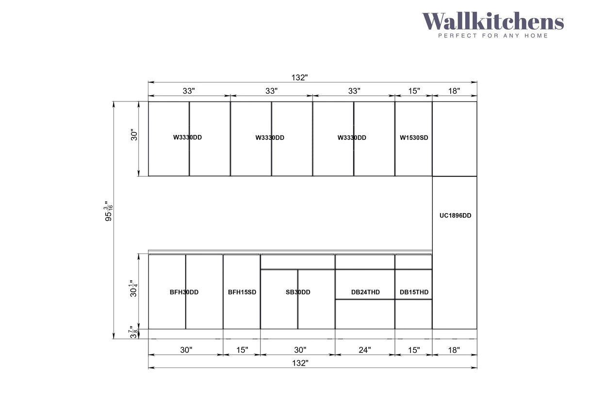 Kitchen Metropolitan Collection Gray & White Gloss Color Base Size 11Ft Wide