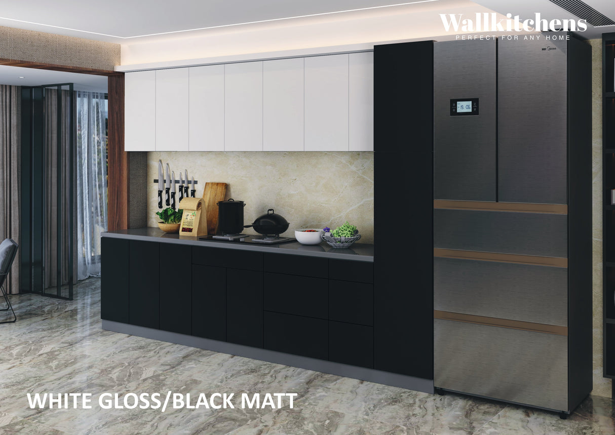 Kitchen Metropolitan Collection Black & White Gloss Color Base Size 11Ft Wide