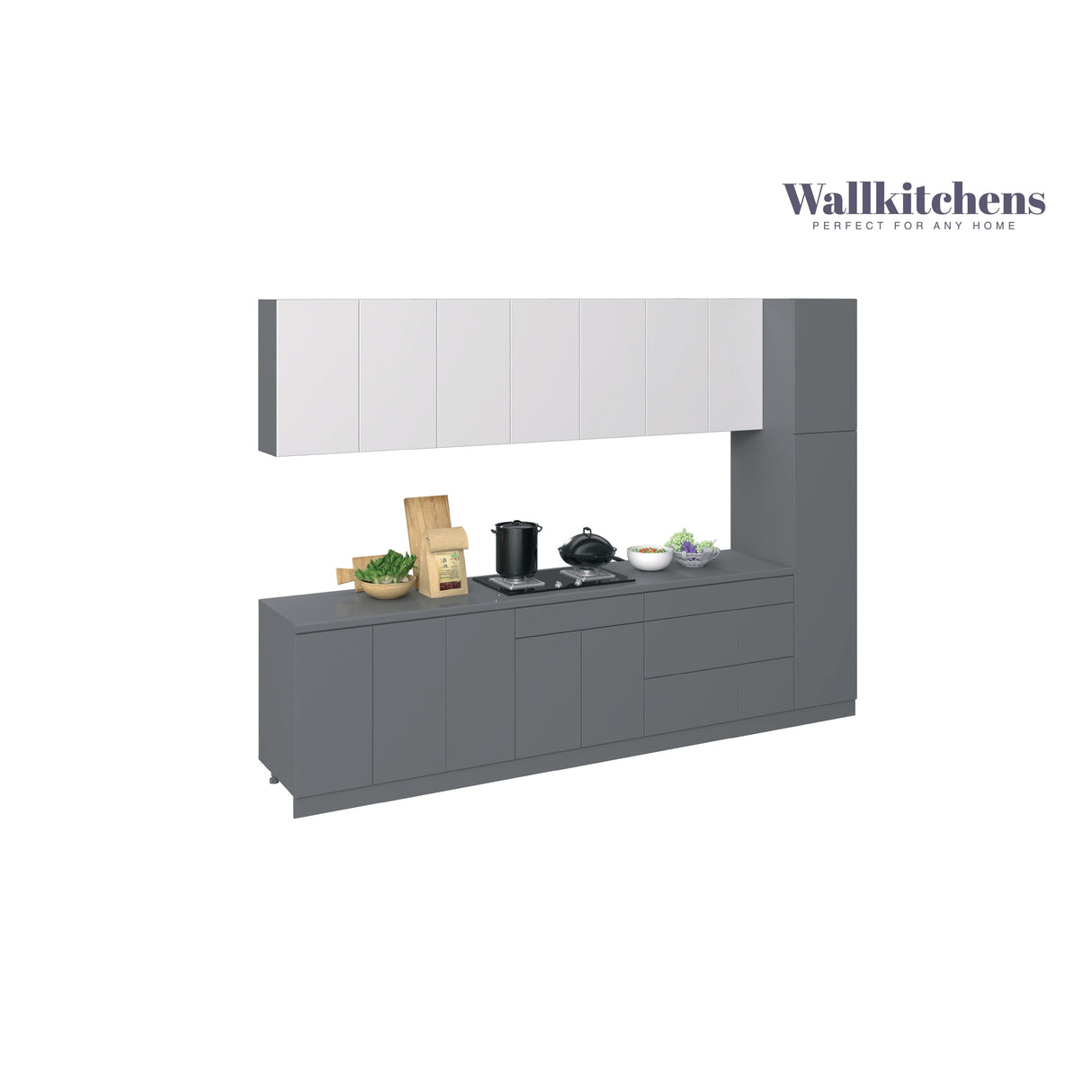 Kitchen Metropolitan Collection Gray & White Gloss Color Base Size 11Ft Wide